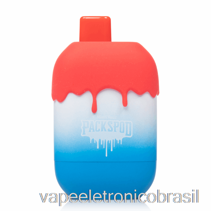 Vape Recarregável Packwood Packspod 5000 Descartável Azul Slurpie (miami Razz)